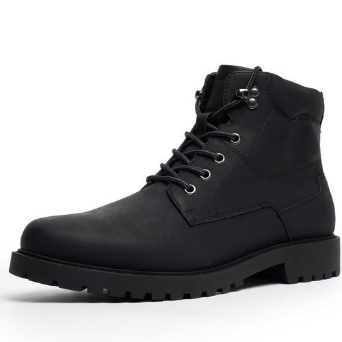 CGRRBW Men's Work Hiking Boots Waterproof, Winter Boots for Men, Anti-Slip Outdoor Climbing Warm Work Trekking Shoes for Men DSXM10-BLACK-12