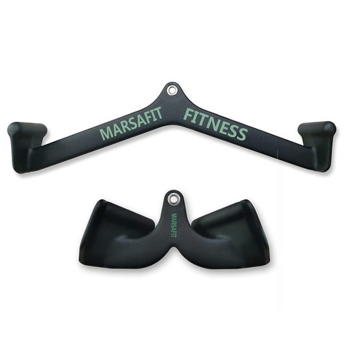 MARSAFIT Home Gym Fitness Rowing T-bar V-bar Pulley Cable Machine Attachment, Bicep Curl Tricep LAT pulldown Bar Back Strength Training Handle Grips LAT Pull Down Bar for Seat Row Workout