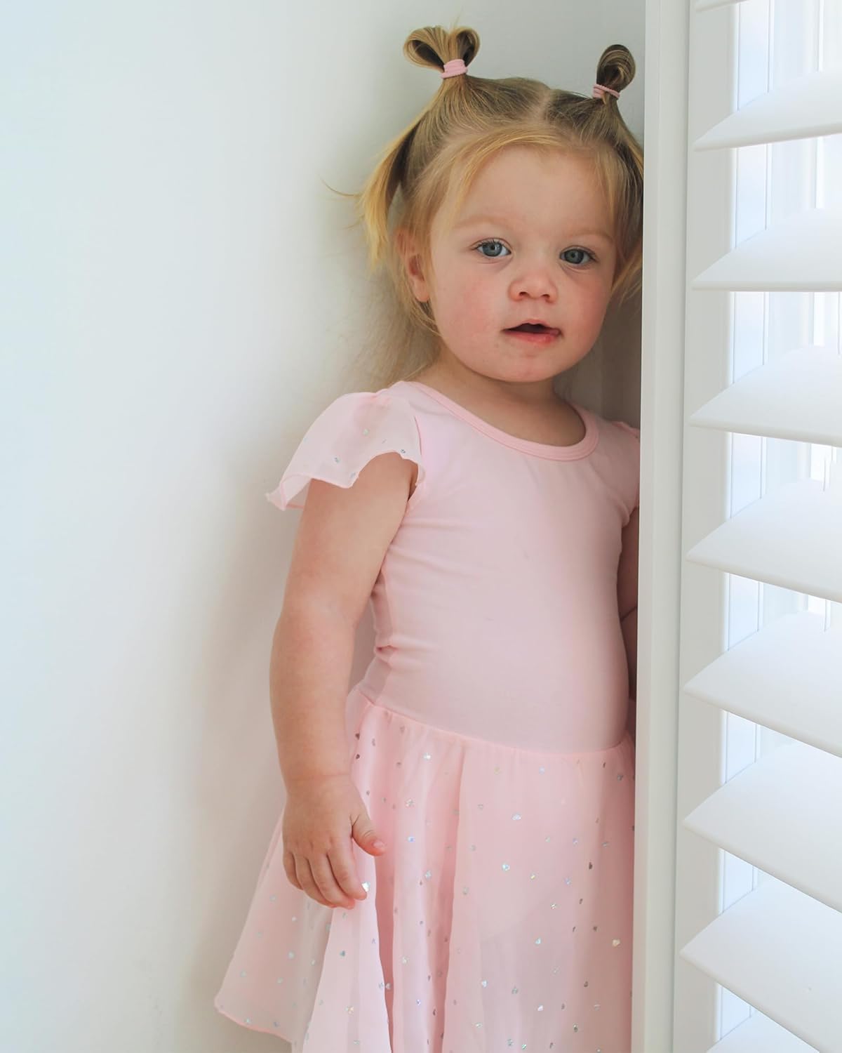 Stelle Ballet Leotards - Girls' Dance Outfit with Ruffle Sleeves | Toddler Pink Dress