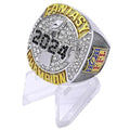 guancrown 2024 Fantasy Football Championship Trophy Ring Award Prize Sports Winner FFL Champion Ring (Size 10, Ring and Stand)