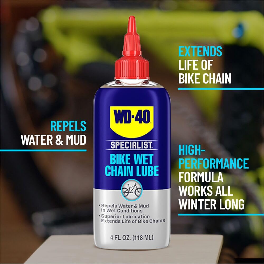 WD-40 Specialist Bike Wet Chain Lube - 4 OZ | Superior Lubrication for Smooth Riding