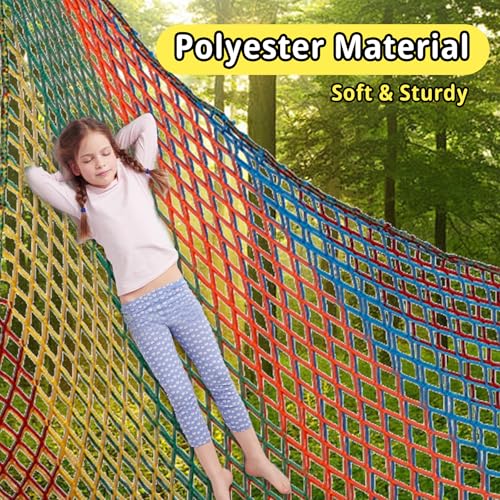 Climbing Cargo Net 14.7ft x 9.8ft Multicolored for Treehouse & Playground
