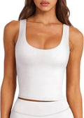 LASLULU Women's Long Line Sport Bra - Padded Athletic Crop Tank for Yoga & Gym Workouts