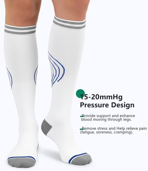 FuelMeFoot 3 Pack Compression Socks For Women Men Knee High Socks 15-20mmHg flight essentials plain high man 9-11 stuffers holiday stuff