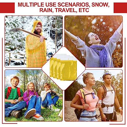 Disposable Rain Ponchos with Hood - 150 Pack Emergency Rainwear - Red & Yellow Variations