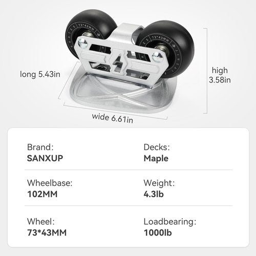 Freeskates Drift Skates with Split Skateboard Design, Aluminum Alloy Panel, High Elasticity Wheels, and Double Wheelbase Bracket - Ultimate Freeskates (Silver)