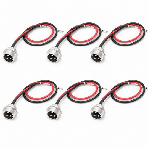 Keenso Electric Scooter Charging Port, 6 Pcs Electric Car Scooter Charging Port Connector 3 Pin Aviation Head Charging Hole
