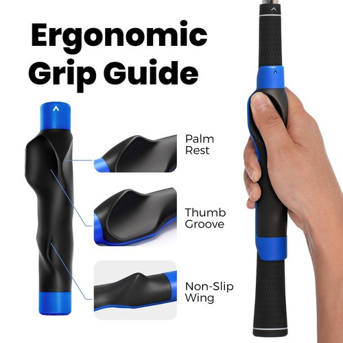 honharo Golf Grip Trainer – Right-Hand Swing Trainer & Practice Grip Corrector for Proper Hand Position, Muscle Memory & Consistent Swings – Non-Slip, Easy Install, Fits Most Clubs – Great Golf Gift for Men & Dads