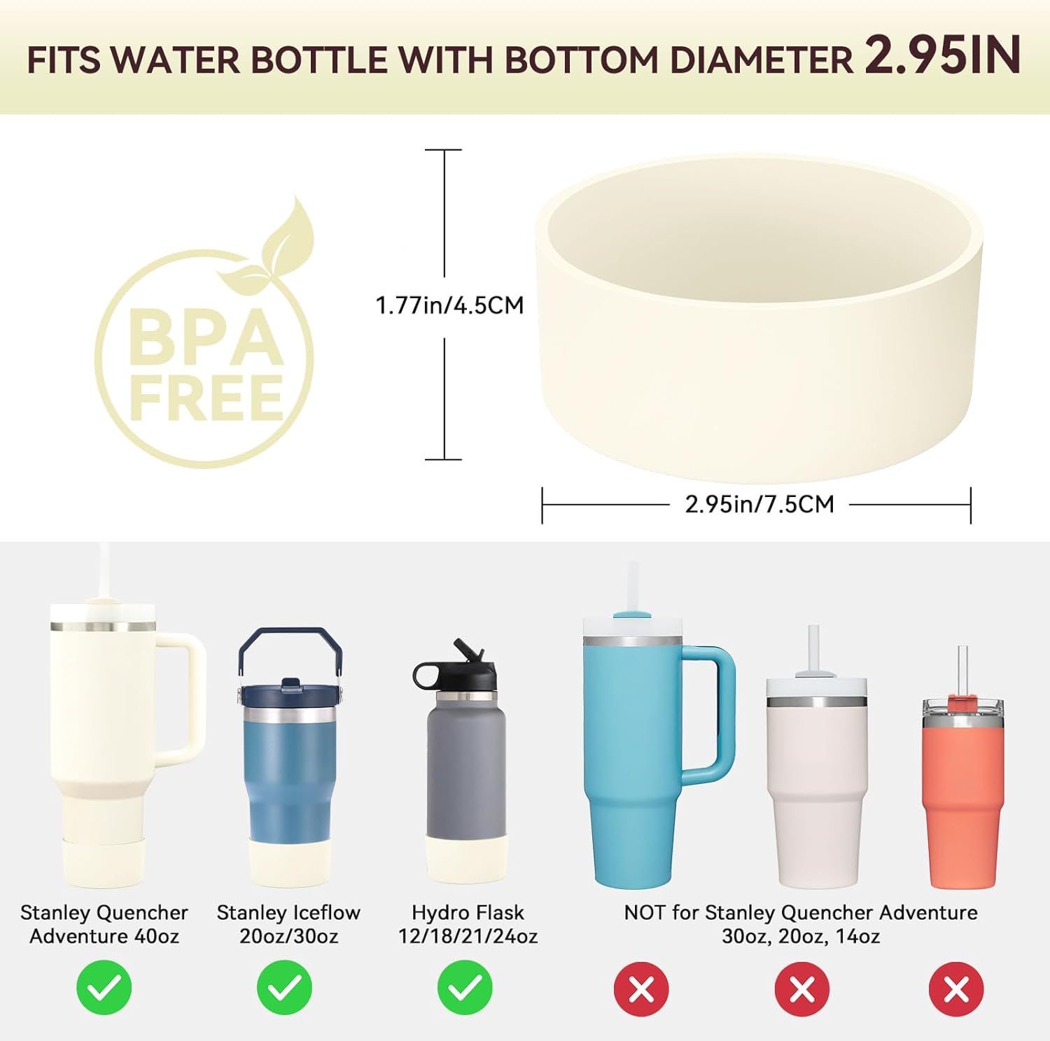 PICcircuit Silicone Bottoms for Stanley Boot | 2PCS for Quencher Adventure & Hydroflask Tumblers - Scratch & Noise Protection