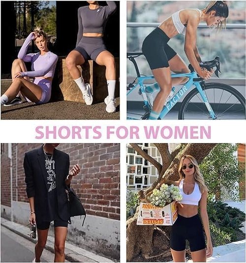 CAMPSNAIL Biker Shorts for Women - High Waisted Compression Spandex for Gym & Yoga | 8"/5" Sizes