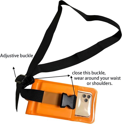 DRLOKPAK Waterproof Surfing Waist Pouch - Crossbody Chest Bag for Snorkeling & Swimming | Orange