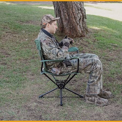 Arrowhead Outdoor 360° Swivel Hunting Chair - Green, Heavy-Duty Portable Seat