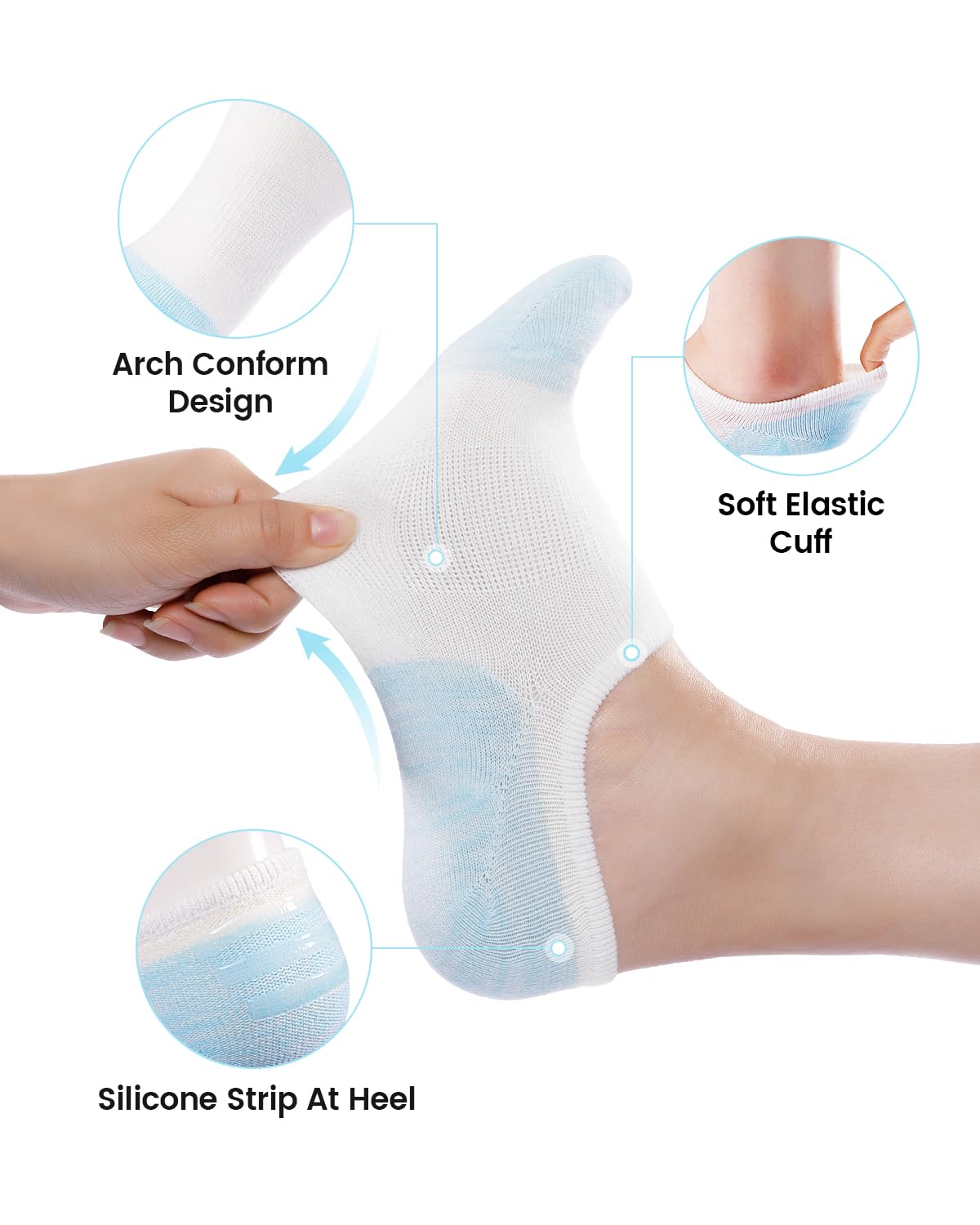 IDEGG No Show Socks Women & Men Low Cut Ankle Short Anti-slid Athletic Running Casual Invisible Liner Socks