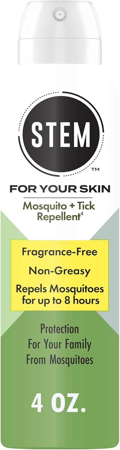 STEM Mosquito & Tick Repellent Spray - Fragrance-Free Picaridin Protection, 4 oz