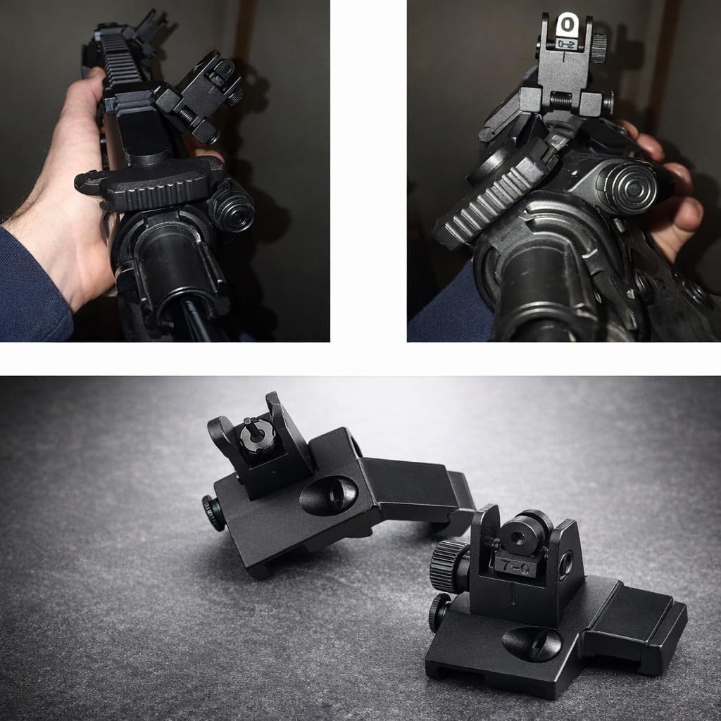 Skiennix 45 Degree Offset Flip Up Sight - Low Profile Design for Rapid Transition | Front & Rear Sights