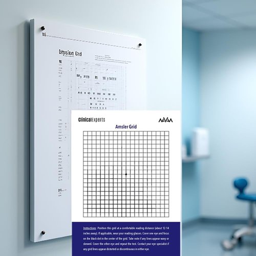Amsler Eye Grid - Magnetic Daily Vision Screening Tool for Macular Degeneration & Glaucoma | 1 Pack