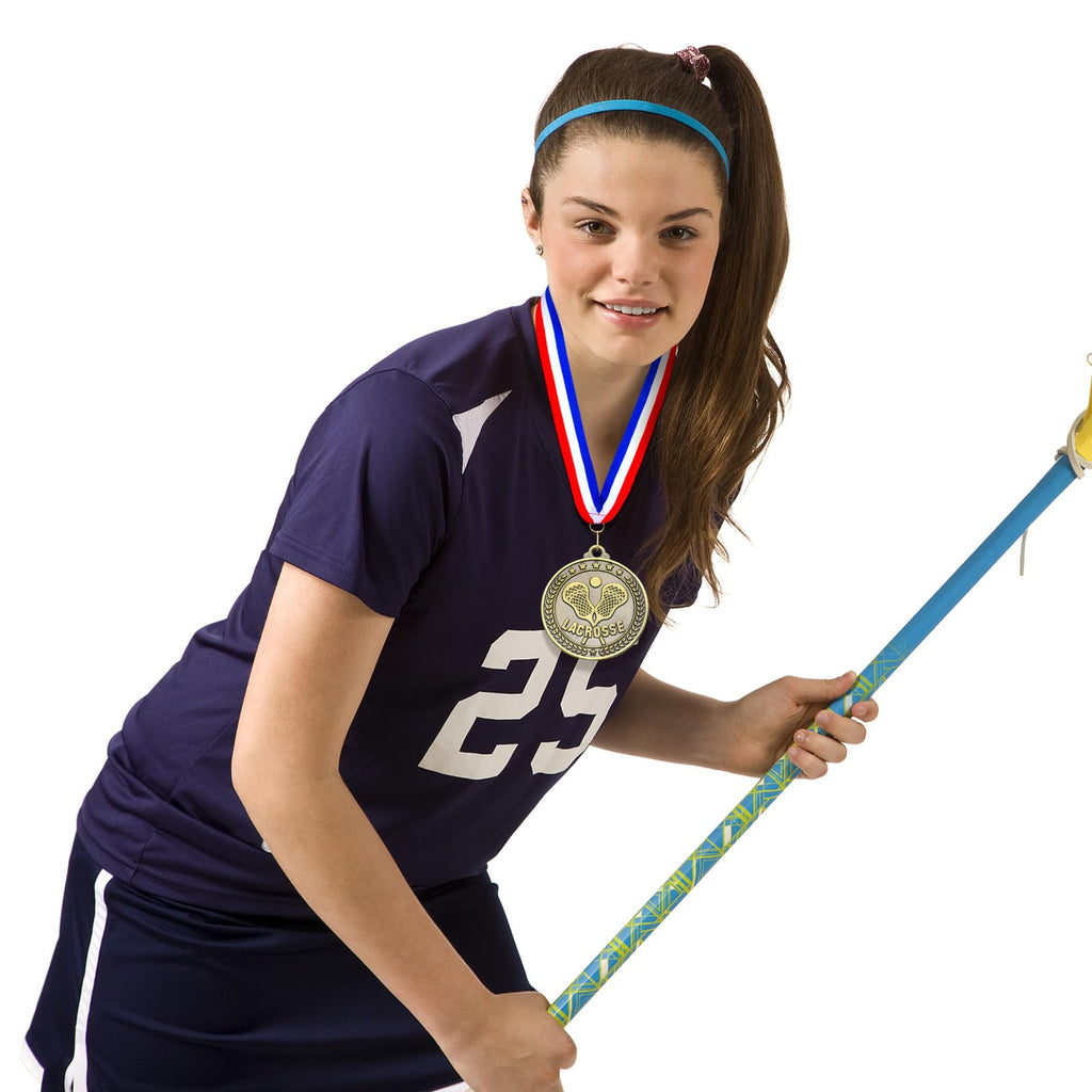 Remuuly 30 Pcs Gold Medals Bulk 2'' Basketball Soccer Baseball Volleyball Football Lacrosse Kickball Cheer Bowling Trophy Medals for Awards for Sports Participation Winner Gift(Gold,Lacrosse)