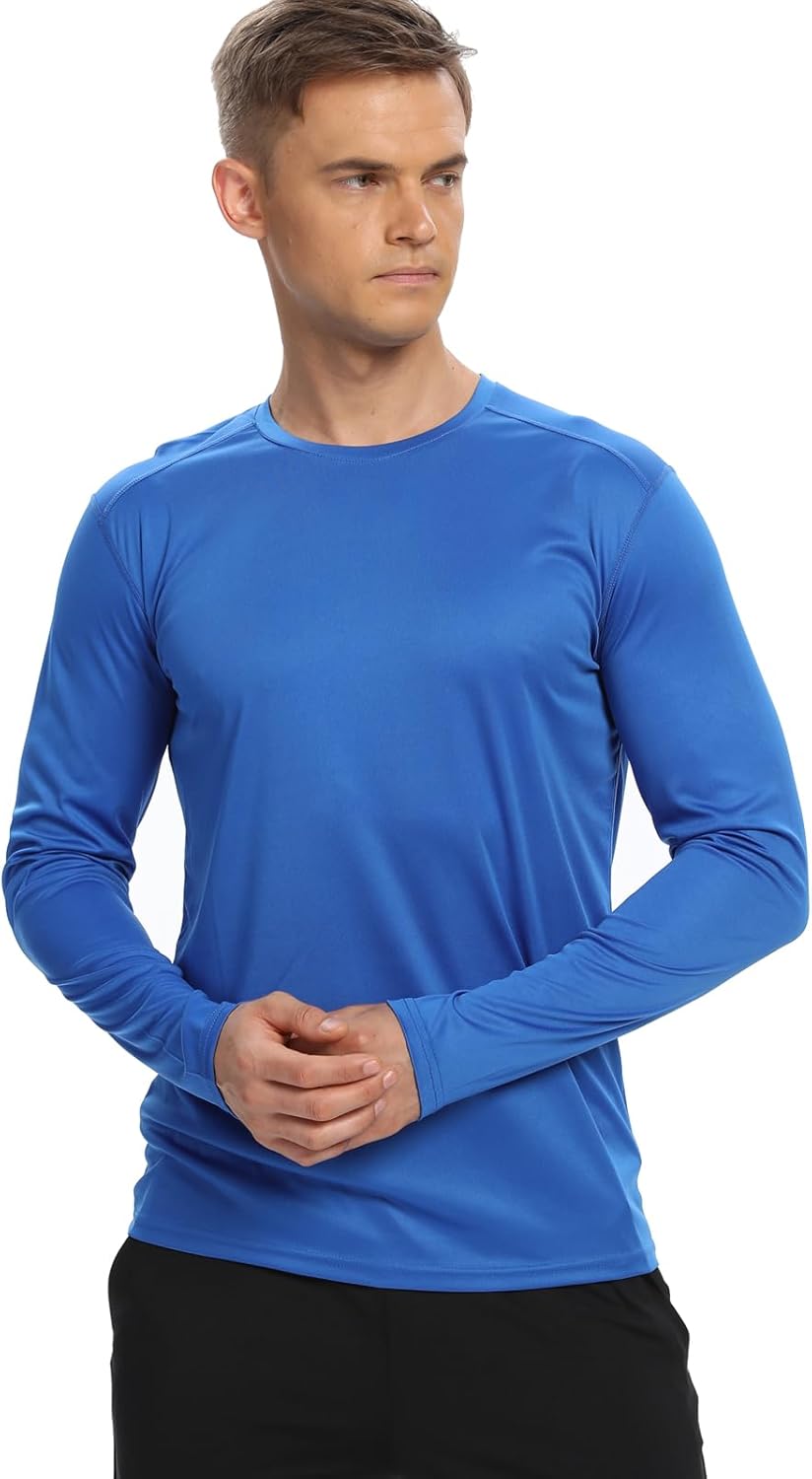 Skiennix Men's Long Sleeve T-Shirts - UPF 50+ Sun Protection, Quick-Dry Workout Apparel | 1 Pack/6 Pack