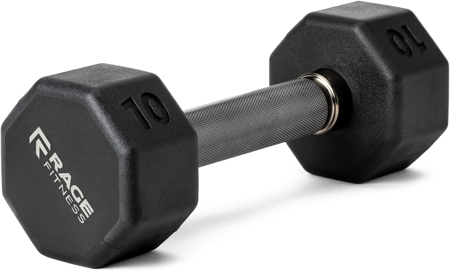 Rubber Coated Dumbbells - No Roll Design with Easy-Grip Steel Knurled Handle | Ideal for Home Gym - 10-60 LBS Available Individually