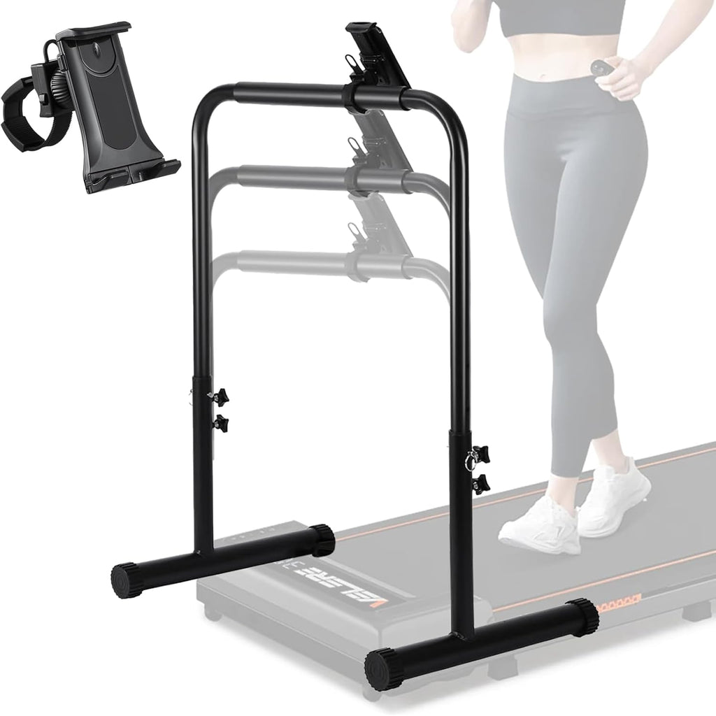 Walking Pad Handle Bar - Adjustable Height Treadmill Attachment with Phone Holder | 27.6" Wide