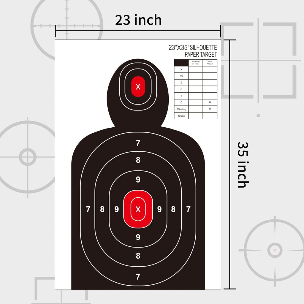 Regine Switzerland Shooting Targets - 23x35 Inch Paper Silhouette for Indoor/Outdoor Use | Compatible with Handguns, Rifles, Airguns