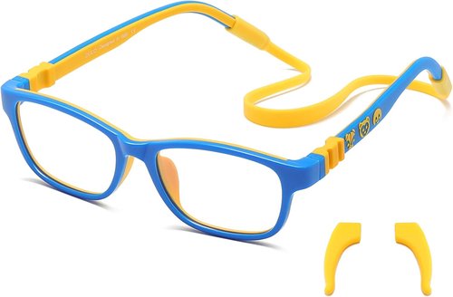 DUCO Blue Light Glasses for Kids - Anti-Glare Eyewear with Strap for Ages 6-10 | Stylish & Comfortable