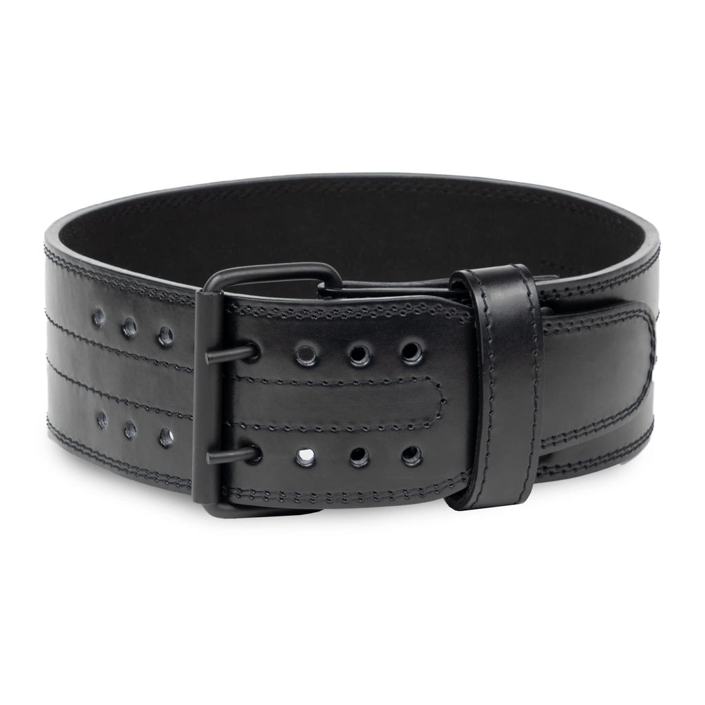 Gymreapers Weightlifting Belt 6MM Genuine Leather - Double Prong Power Belt Heavy Duty 4-Inch Wide - Strong, Stabilizing Back Support for Deadlifts, Squats Powerlifting (Black, Medium)