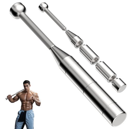 Indian Clubs for Strength Training,6-in-1 Premium Steel Adjustable Macebell Clubbell,Muscles, Shoulder, Grips & Forearms Workouts to Stretching,with Non-slip Knurled Handles