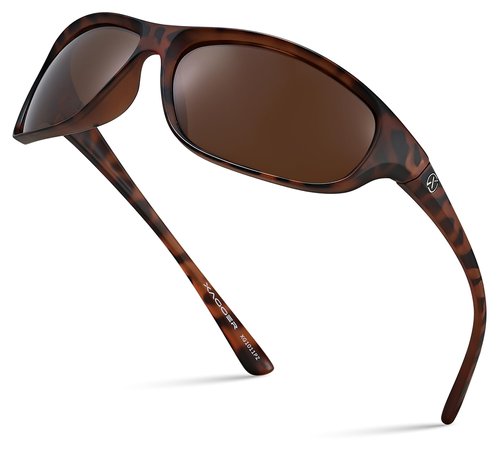 Xagger Polarized Wrap Around Sport Sunglasses for Men Women Running Driving Fishing TR90 Frame