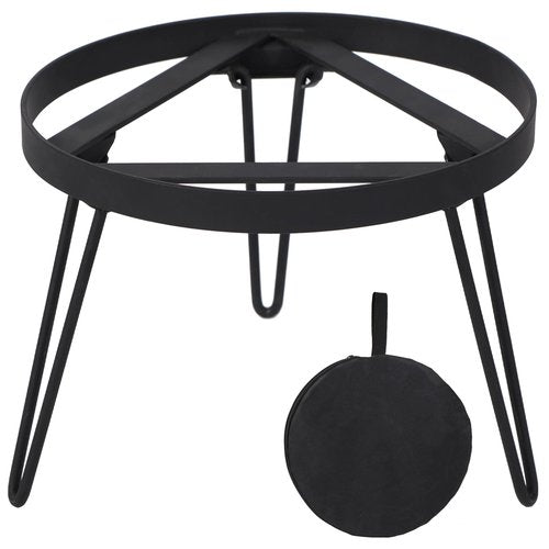 Lineslife Folding Campfire Tripod for Cooking, Portable Camping Tripod Stand for Solo Stove Bonfire Fire Pit, Dutch Oven, Open Fire, Iron Black