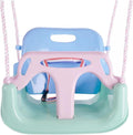 Skiennix 3-in-1 Swing - Anti-Flip Design for Toddlers to Teenagers | Macarons Color, Light Green Chair & Pink Handrail