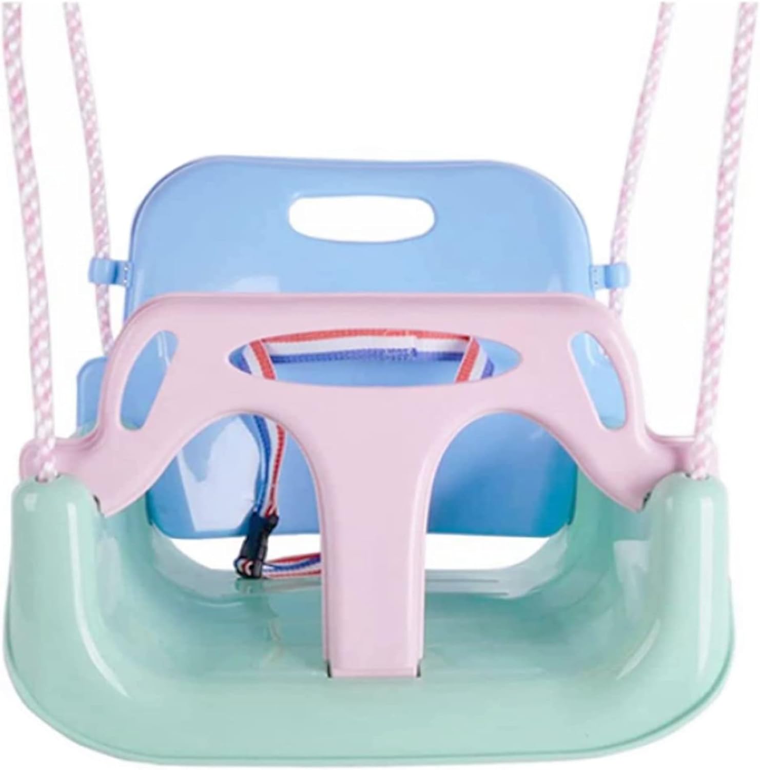 Skiennix 3-in-1 Swing - Anti-Flip Design for Toddlers to Teenagers | Macarons Color, Light Green Chair & Pink Handrail