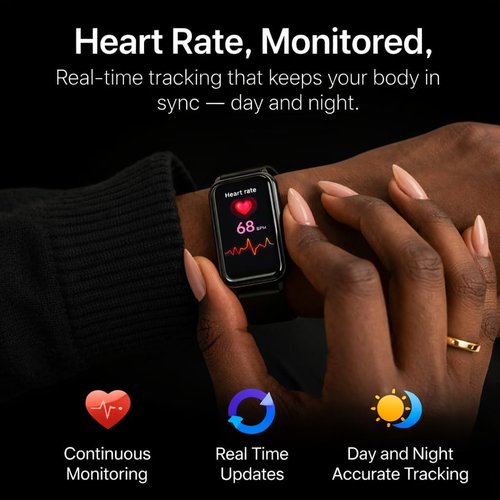 LUNO Active X1 Fitness Tracker - AMOLED Smart Watch with Blood Oxygen & Sleep Monitor | IP68 Waterproof