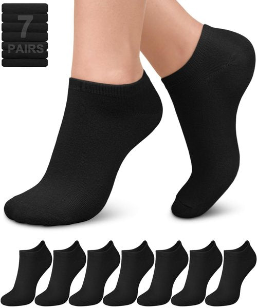 FuelMeFoot 7 Pairs Ankle Socks for Women Viscose Bamboo No Show Socks Classic Low Cut Casual Socks for Running, Athletic