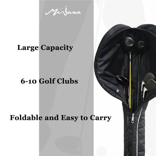 MJ for a Few Clubs Foldable Carry Bag Lightweight Golf Sunday Bag, Soft Golf Pencil Bag Portable Golf Bag…(Black)