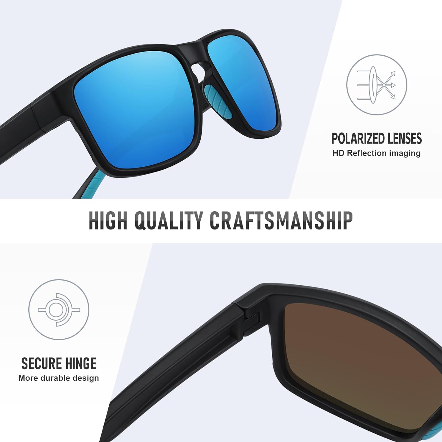Skiennix Sports Polarized Sunglasses - UV Protection & Unbreakable Design for Men & Women
