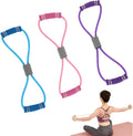Saludea Resistance Bands - 3-Piece Figure 8 Set with Handles for Full-Body Strength Training | Pink, Purple, Blue