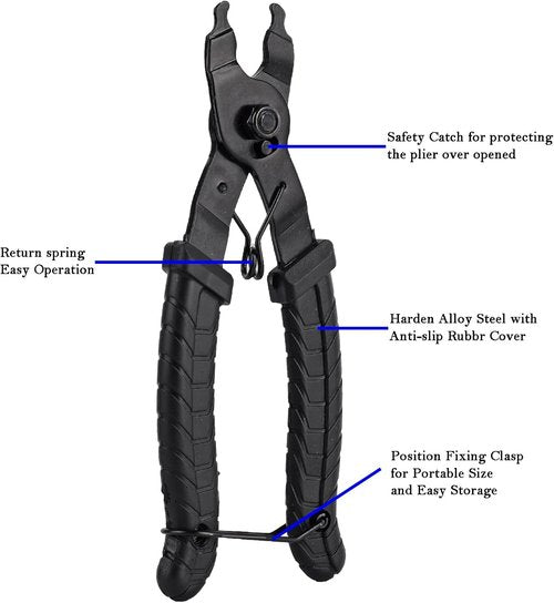 AaiLucky Bike Chain Repair Tools Set, Bicycle Chain Breaker Tool, Master Link Pliers, Chain Splitter & Wear Indicator Checker & 6pcs Bicycle Missing Links for 6/7/8/9/10/11/12 Speed Chain Removal