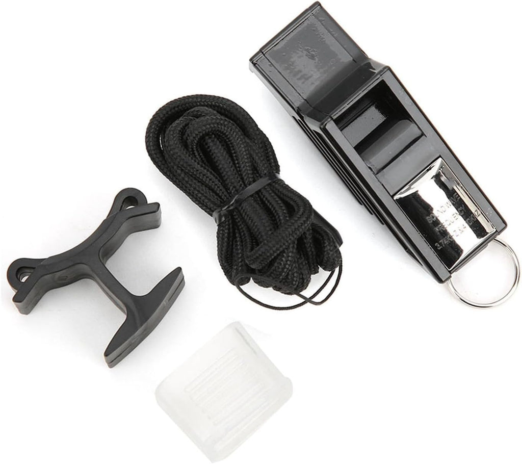 Skiennix Sports Whistle - Basketball Referee & Training Tool | Emergency Lifesaving (Black/Silver)