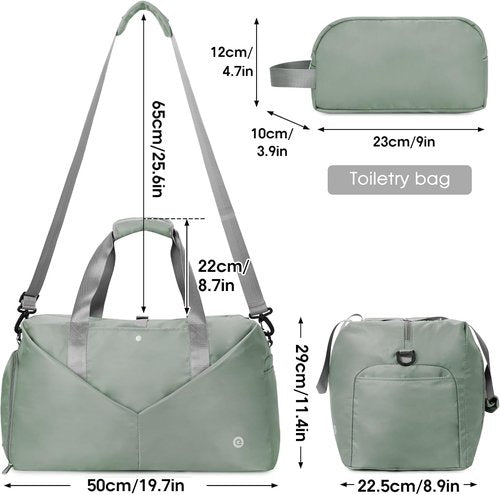 Ceneda 20" Gym Bag - Lightweight Waterproof Duffel with Wet Pocket & Shoe Compartment | Dark Grey