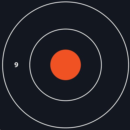 Allen Company EZ Aim Paper Shooting Targets, Bullseye, Peel Away Target Pad, 12" Square, 100-Pack, Black/Orange/White, One Size, (15334-100)