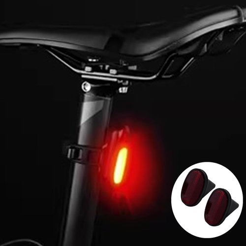 FJYXCHENXM Bicycle Rear Tail Reflector, 2 Pcs Bike Reflectors, Red, Black, Waterproof, 2.44 x 1.69 x 1.69 Inches, Rear, Cycling Safety Reflectors
