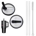 2 Pack 40 oz Tumbler Flip Straw Lid Replacement fit for HydroJug(Only), Spill Proof Splash Resistant Tumbler Lids,Reusable Leak Proof Tumbler Cover for Cup Accessories (Black)