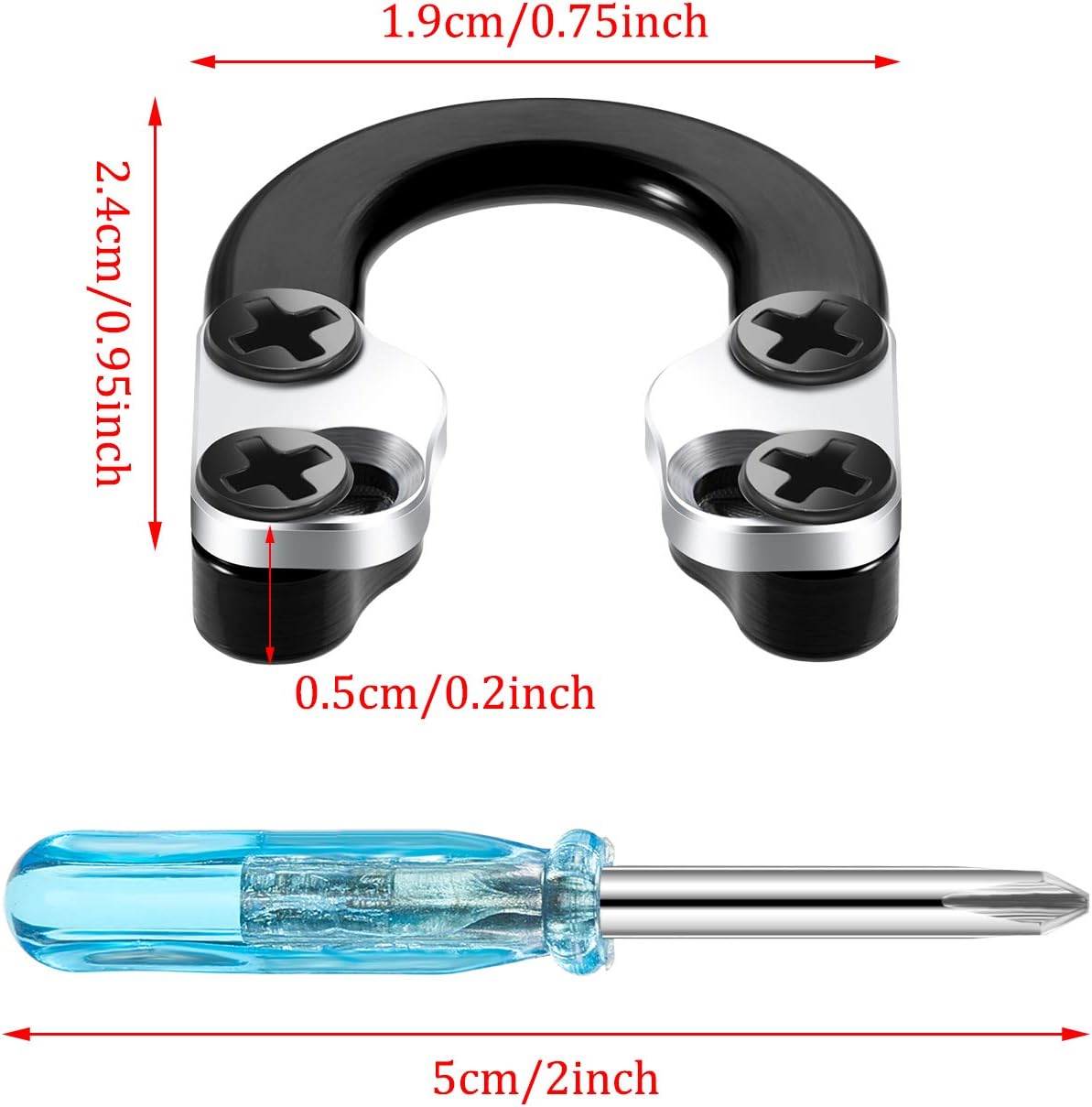 Sumind Archery D Loop Set - Metal U Nock D Ring Buckle Release for Compound Bow | Includes Screwdrivers