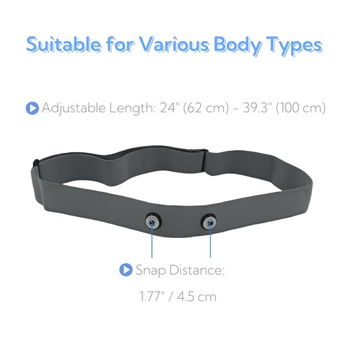 Heart Rate Monitor Chest Strap Replacement fit for Polar H10 H9 H7, Garmin, Wahoo TICKR, Coospo, Powr Labs, Mo-Fit (Black)