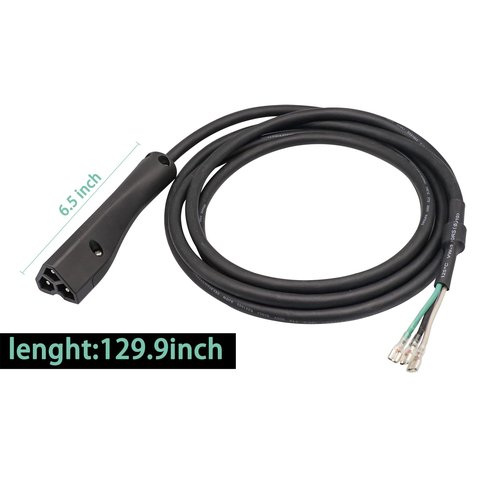 DRIVE UP 48V Golf Cart Charger Plug 3-Pin Triangle Handle Connector with Wire Fits EZGO RXV 604321, 611219 (Charger Plug with Wire)