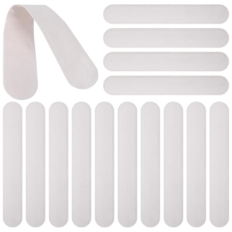 Disposable Collar Protector Sweat Pads - Self-Adhesive Neck Liners, 50 Pack, White, 8.66 x 1.18 in