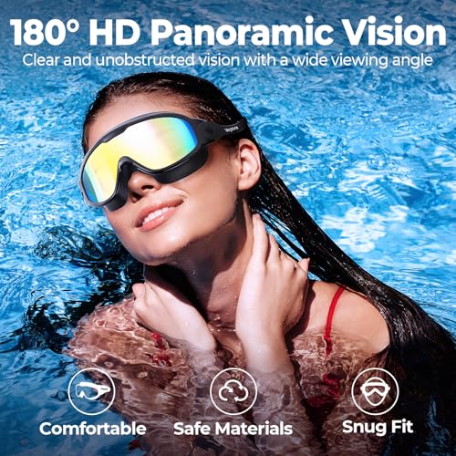 Adult Swim Goggles Anti-Fog 2 Pack - Orange Mirrored & Aqua Mirrored