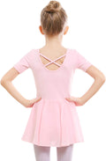 Stelle Ballet Leotards for Girls - Criss-Cross Bow Back Dance Outfit with Skirt | Toddler to Big Kid Sizes