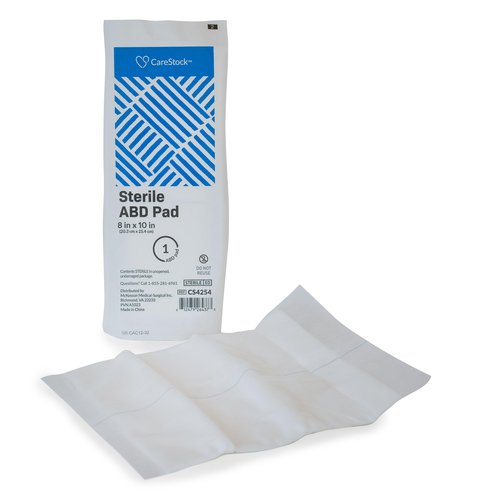 CareStock Abdominal Pads 8x10 in [48-Pack] Sterile ABD Pads, Extra Absorbent, Individually Wrapped, Wound Care First Aid (24)